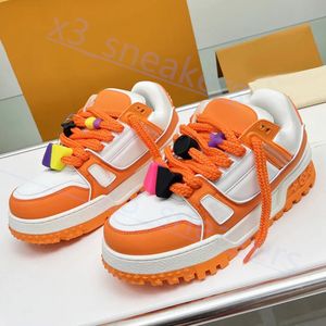 Trener Maxi Sneaker Buty Buty mężczyźni Kobiety wielokolorowe atrament klasyczny grube podeszwy podwyższony buty treningowe wzór gumowy płótno skórzany rozmiar US4-12 x49