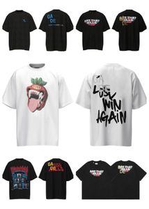 Tシャツメンズデザイナーの女性ファッションコットンカジュアルミニマリストの手紙プリントトップ汎用ゆるいクールサマーラウンドネック短袖ニッチトレンディブランド服