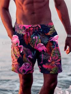 Men's Shorts Mens Shorts Swim Shorts Swim Trunks Drawstring Leaf Flamingo Graphics Quick Dry Short Casual Holiday Hawaiian Micro-elastic T240419