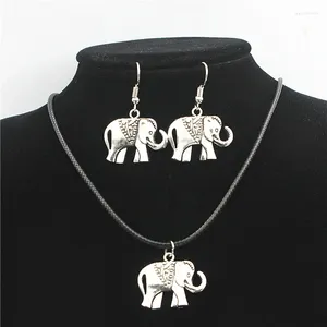 Catene Elefante smalto per gioielli in acciaio inossidabile set di donne uomini e orecchini di collana etnica Regalo congiunti de joyas bohémien