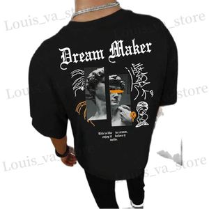 Herr t-shirts sommar t-shirts män skulptur tryck kort slve t-shirt för män 3d toppar ts abstrakt kläder överdimensionerade t shirt man kläder t240419