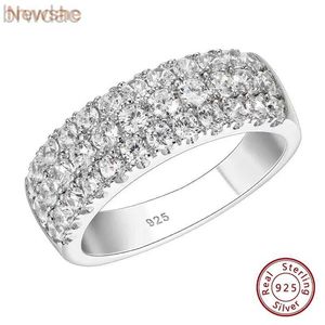Солитарное кольцо новое гламурное 925 серебряного серебряного серебра кольца для женщин круглый разрез 5A класс Кубический Циркония Обручальный кольцо ювелирные изделия D240419
