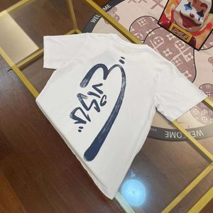 2023 Novo verão Ev Fushen Pocket Men's Pequel SeaGull de costas M grande letra m Cartelo Casual Casual Camiseta de manga curta 851812