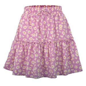 Floral 2020 Women's Short Internet Famous, Small Daisy Print, Wrinkled Half Skirt, Summer