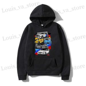 Herren-T-Shirts 2024 Herren Hoodie Vintage Sport Car America Strt Style Long Slve Kapuze-Top Herren High Strt Hip-Hop Pure Cotton Hoodie T240419