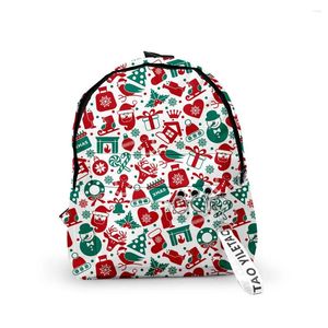 Рюкзак Harajuku Christmas School Bag Boys девочки милые маленькие туристические сумки 3D Print Oxford Водонепроницаемая сеть сети ноутбук