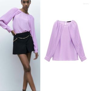 Kvinnors blusar Autumn Lavender Cape-Style Sleeves Shirt Top