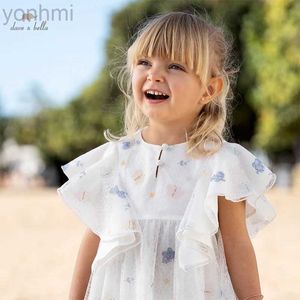 Girl's Dresses dave bella summer baby girls cute print dress fashion party dress kids girl infant lolita clothes d240419