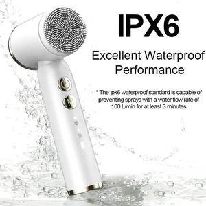 LEDスクリーンタッチコントロールコールドコンプレスIPX6グレードの防水性ウルトレイジッククレンジングシリコンフェイスブラシ240418