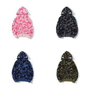 Camouflage Hoodie Trend Shark Mouth Hip Hop Men and Women Multicolour Sweater Cool Jacket Top Long Sleeve