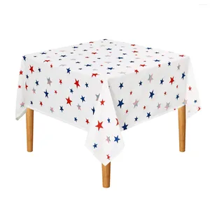 Table Cloth Washable Square Tablecloth Waterproof Stain And Splash Resistant Star Pattern Patriotic