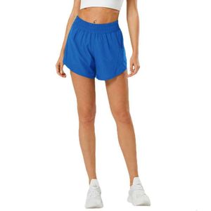 Lu LU Hot Low Rise Breathable Quick-dry Yoga Shorts Built-in Lined Sports Short Hidden Zipper Side Drop-in Pockets Running Sweatpants with Continuous Drawcord ess