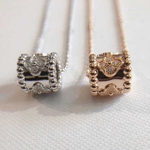 Marca de designer van caleidoscope colar feminino 925 prata esterlina banhada 18k ouro rosa pequeno pingente de cadeia Manyao