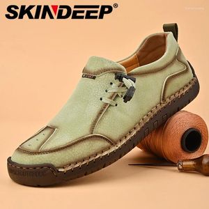 Casual Shoes SKINDEEP Spring Men's Loafers Hand-Made Men Slip On Moccasins Footwear For Man Flats Sneakers