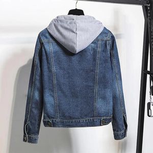 Kvinnors jackor utmärkta kvinnor hoodie tjock enkelbröst lättvikt kort smal denim topp cardigan kappa vindtät