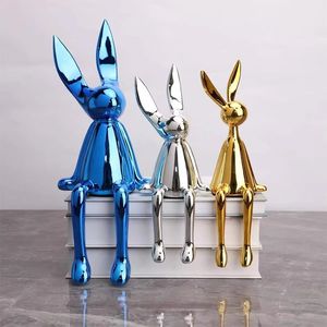 Cartoon Cute Rabbit Ornaments Home Design Living Room Childrens Study Cabinet Table Decorations Nordic Simple Crafts Art Statue 240416