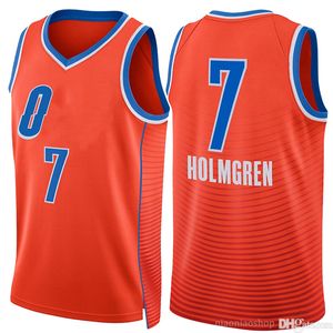 Shai Gilgeous-Alexande Koszulki do koszykówki Chet Holmgren Oklahomas City Thunders Jersey Jalen Williams 20223-24 Miasto mężczyzn Młodzież dzieci zszyta pomarańczowa koszula