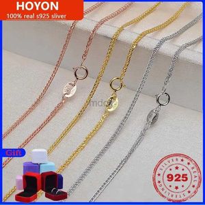 Colares de pendentes Hoyon Gold Chain para homens e mulheres 18k White Gold Rose Gold Color 32/28/22/22/18/16 Em link de Chopin S925 Colar de prata esterlina 240419