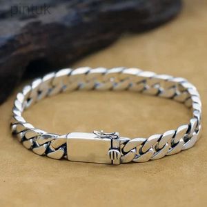 Chain Silver Plated High Quality Fashion Miami Cuban Chain Bracelet Mens Trend Charm Bracelet Casual Business Party Jewelry Gift d240419