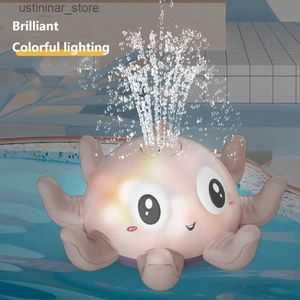 Sand Play Water Fun Induction Water Spray Ball Baby Bath Toys Spray Water Octopus Bathing Toys Electrics LED Light Bath Badrummet Toy For Kids Gifts L416