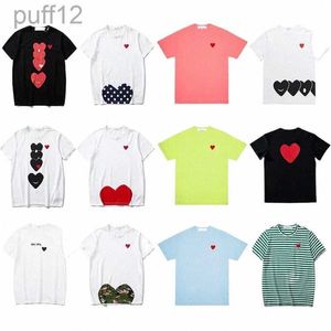 Play Fashion Mens T-shirts Designer Red Heart Shirt Casual Tshirt Cotton Embroidery Short Sleeve Summer T-shirt Asian Sizes R58w# 3NYD