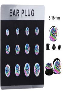 Mix 6 Sizes 5 Cards Internal Thread Ear Expander Plugs Kit Screw Flesh Tunnel Gauge Earring Stretchering Body Piercing3328339