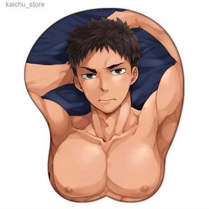 Mouse almofadas de mouse Praço de punho de jogo Gaming Anime Sexy Mouse Pad Low Chest com mamilos Boys Boys Breast Wrist Rest 3d Oppai Silicone Gel Desk Mat Gamer Mousepad Y240419