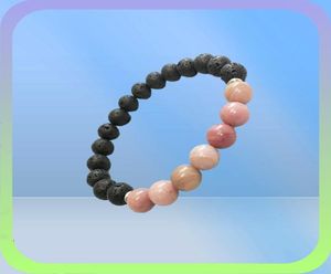 MG0490 8 mm Rhodonite Lava Stone Stacking Wrist Mala Bracelet Energy Protection Bracelet for Women Emotional Balance Jewelry258t6280232