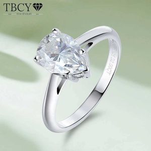 Anelli di nozze tbcyd 2ct anello moissanite a pera per donne 925 sterling ad acqua argento goccia diamante anello di solitario bestinata di gioielli raffinati 240419