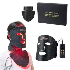 Terapia de luz vermelha lavável personalizável Silicone 4 Cores Pon Pon Neck LED Máscara facial do dispositivo 240418