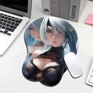 Mouse Pads Wrist Rests 2B Creative 3D Silicone Mouse Pad Animated Sexy Breast Hand Mouse Pad Y240419