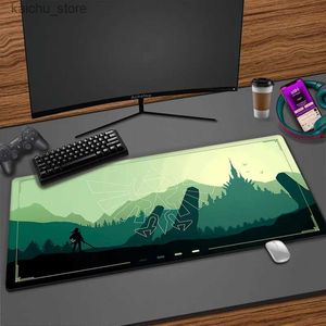 Mouse Pads Wrist Rests Forest Xxl Mouse Pad Gamer Computer Mat Mausepad Gaming Laptop Pc Accessories Mousepad Landscape Mats Keyboard Cabinet 100x50cm Y240419