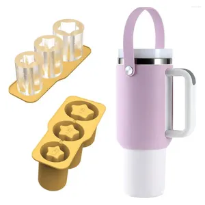 Baking Moulds Hollow Cylinder Ice Tray Removable Lid Silicone Cube With For 20-40 Oz Tumblers Unique Cocktails