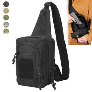 Väskor Taktisk axelväska dold pistol bär påse Militray Sling Bag Hunting Chest Pack Holster Holster Outdoor Camping Ryggsäck