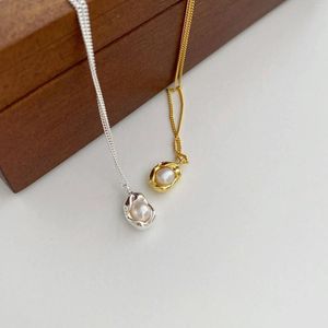 Colares pendentes geometria minimalista Romântico colar feminino de mulheres frio Luz de luxo de luxo na moda versátil Chain de colarinho versátil