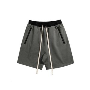 Double Fog Line Pocket Zipper Waist Casual Shorts for Mens Quarterback