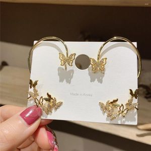 Brincos Dangle 2024 Golden Butterfly Ear Clip Jóias de moda Jóias de férias criativas Estilo de presente para mulheres.