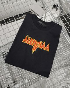 Crianças de manga curta camisetas de designer de manga curta letra de chama de verão tops de algodão de algodão crianças soltas camisetas de meia manga BH257