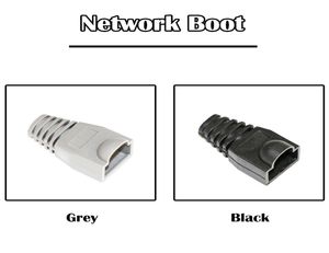 100個ネットワーキングケーブルコネクタブートCAT 5ECAT 6 BlackGrey Ethernet RJ45 LAN1226766