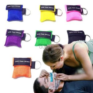 First Aid Supply KeyChain Style CPR Face Shield Portable Artificial Breathing Emergency Oxygen Mask Respirator Car Travel First Aid Kit Supplies D240419