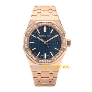 Audemar Pigue Men's Watch di Luxury Orologi di lusso di fiducia Audemar Royal Oak Watch 37mm Blue Indice Hour Mark Dial Dial Dial