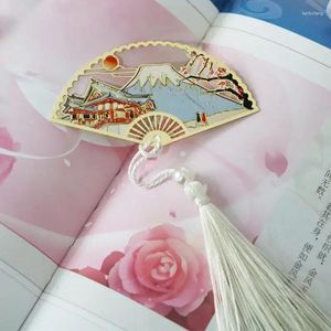 Kinesisk design fällbar fläkt w011 läsning presentbok sida färg studentkontor och lärare stationer från metall bokmärke