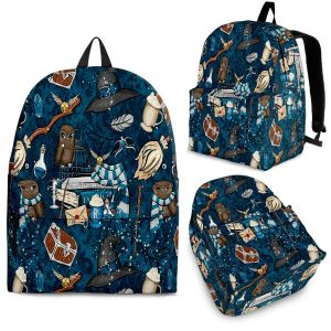 Backpacks YIKELUO Blue Cartoon Owl 3D Printing Student Textbook Backpack With Zipper Fashion Anime Printing Youth Leisure Travel Bag