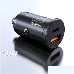 Mobiltelefon Ladegeräte Auto Ladegerät Dual USB Tragbares schnelles Lade -Mtifunktion Zigarette Leichterkonverter Stecker Stromadapter Drop DHNDT DHNDT