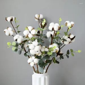 Decorative Flowers Artificial Natural Artist Dried Cotton DIY Wedding Birthday Gift Bouquet Halloween Christmas Year Decoration