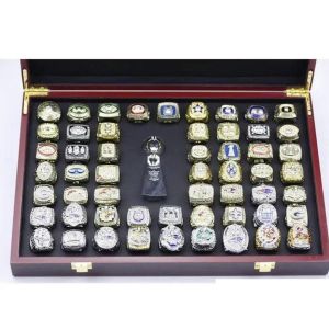 Rings Cluster Rings 55Pcs 1966 To American Football Team Champions Championship Ring Set With Wooden Display Box Trophy Souvenir Men Fan