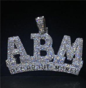 Hip Hop Iced Out Diamond Letter ABM Pendant Gold Silver Plated Micro Paved Cubic Zircon Mens Hip Hop Jewelry Gift5645904