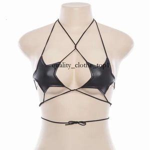 Kvinnor glänsande metallisk stjärna strappy tube skörd topp sexig camisole halter rave wrap runt bandeau bra spets upp bralette tank svart vit bikini sommar strandkläder 179