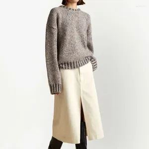 Skirts 2024 Autumn And Winter Versatile Commuter A-slit Front Mid-length Skirt