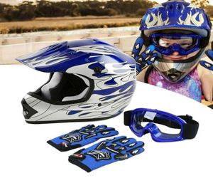 Motorradhelme Jugend Kinder Kinder Helm Full Face Motocross Casco Moto Offroad Street Brillenhandschuhe Fahrrad ATV Capacete2725711